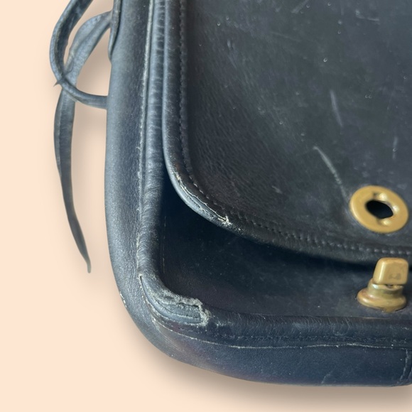 Vintage Coach New York Companion Leather Flap Twist lock Crossbody Bag Authentic - Picture 11 of 16